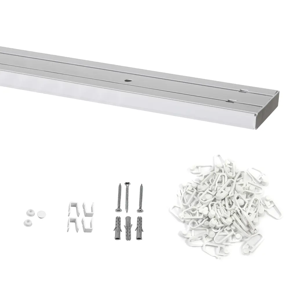 Карниз двухрядный KREAFORTA 200 см пластик белый STLM-2080382 - Вид №2