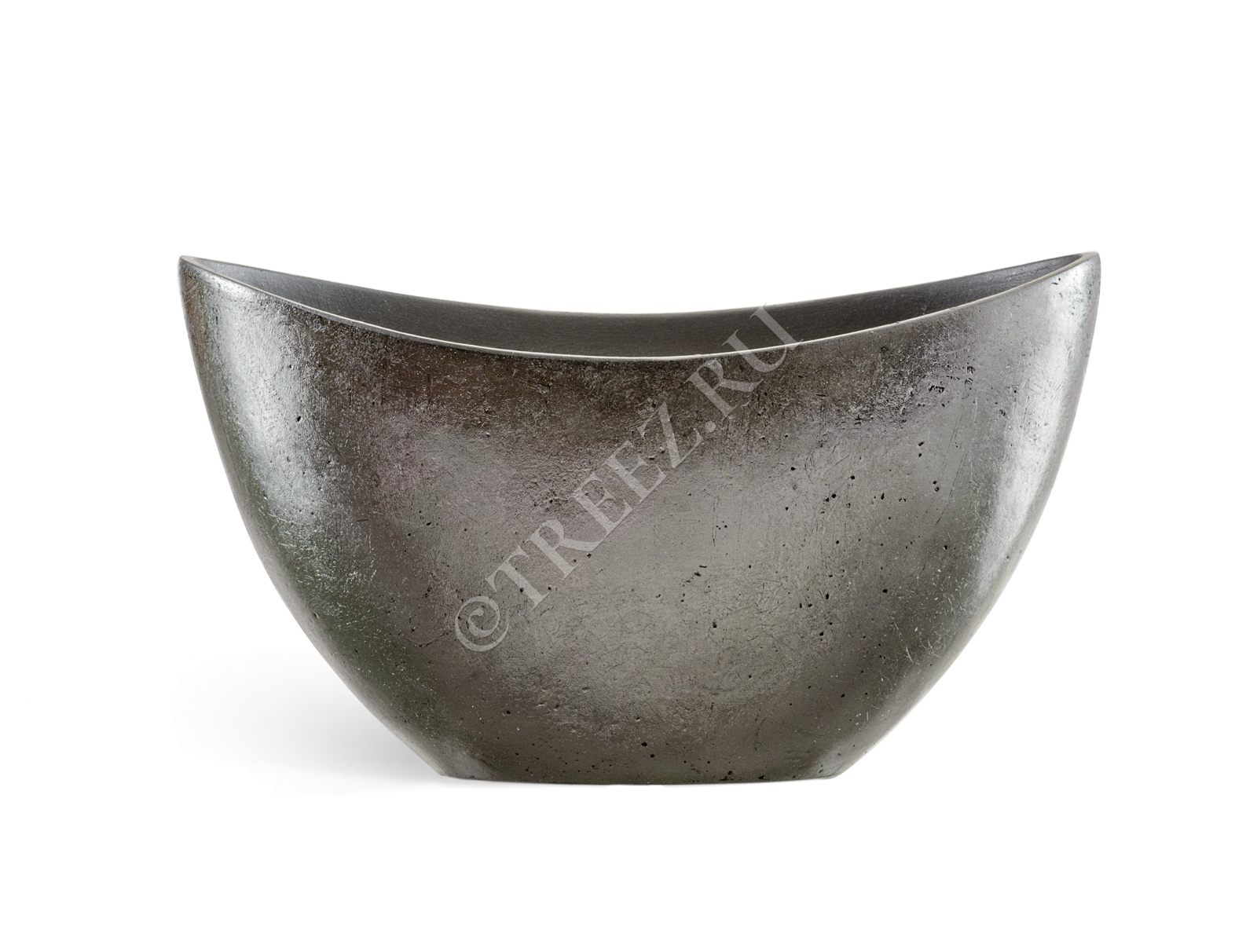 41.3321-04-054-DSL-20/37 Кашпо  Effectory - серия Metal - Ваза-Лодка малая - Стальное серебро Цветочная коллекция  - Вид №2