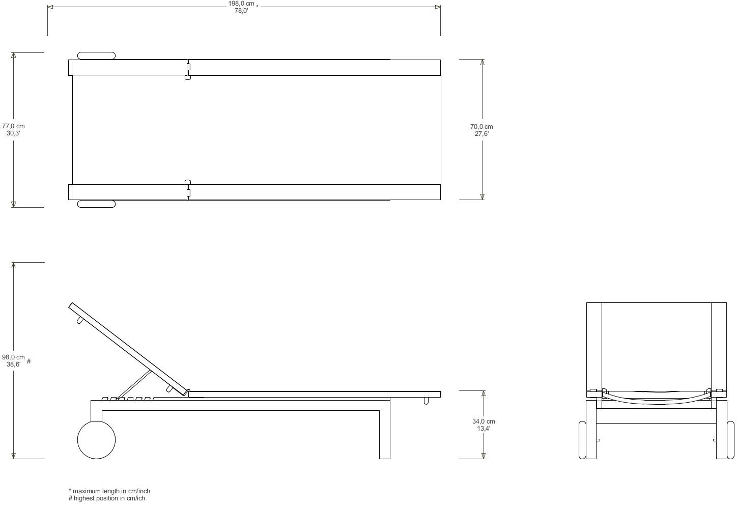 TRIBÙ Садовая кушетка Batyline® на колесиках Kos 01340 - Вид №7