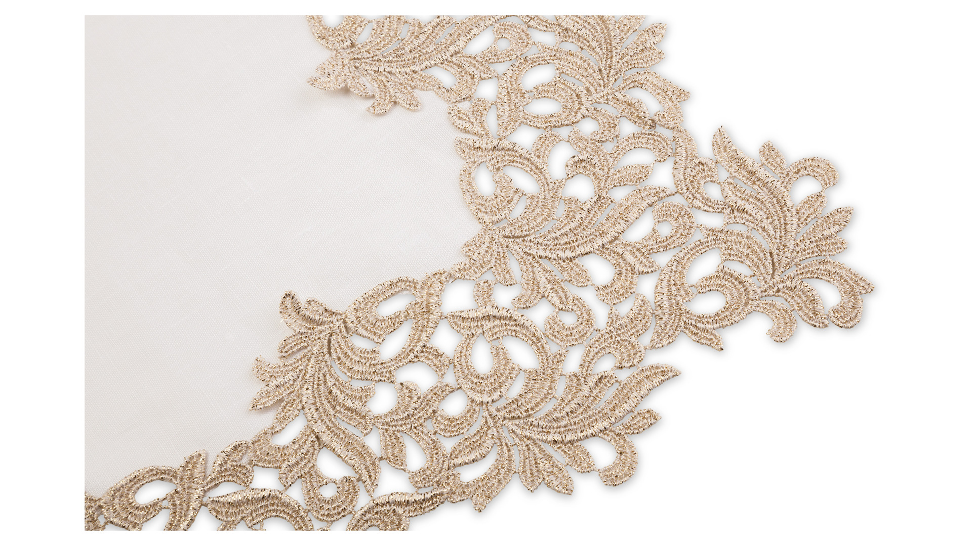 10618345 Weissfee Дорожка Weissfee "Гала" 50х170см (снежное золото) Ткань  - Вид №1
