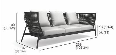 RODA 3-местный садовый диван из полиэстера Piper sun-id-1515496 - Вид №2