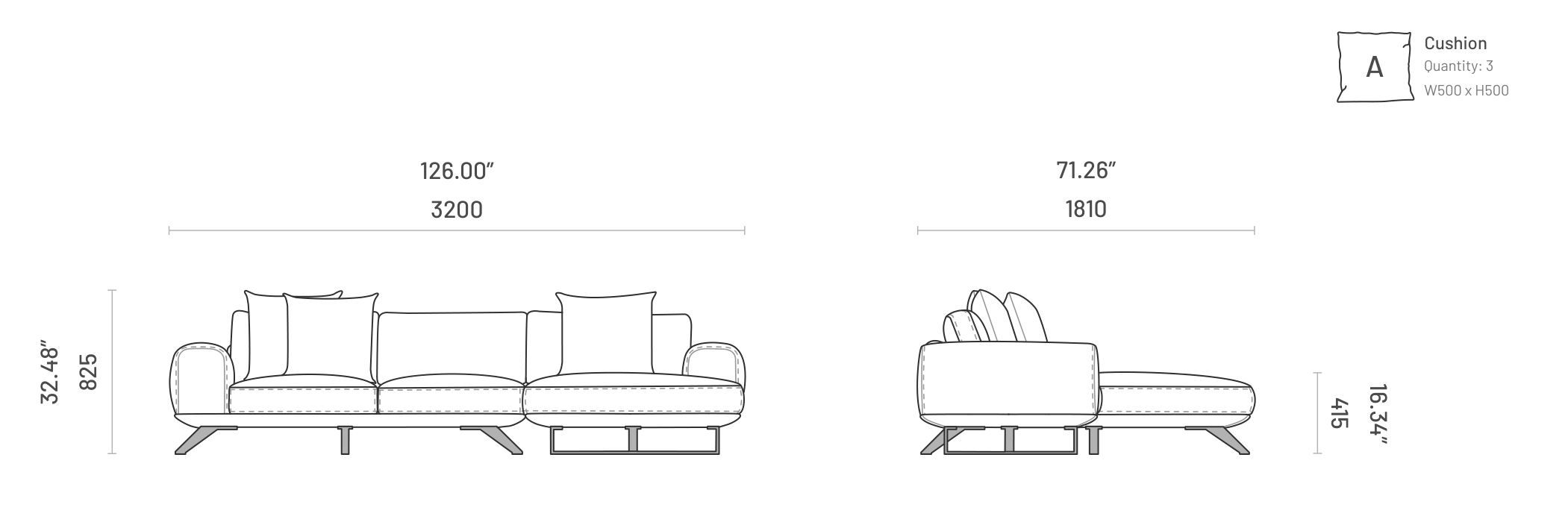 Тканевый диван с полуостровом Domkapa ANISTON ARCH-00052225 - Вид №5