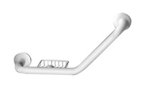 Оцинкованная стальная угловая фиксированная ручка для ванной комнаты с мыльницей