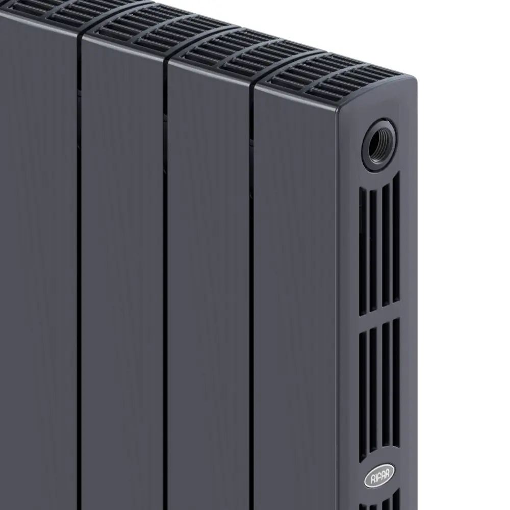 Радиатор секционный Rifar Supremo S50010RAL7012 500/90 10 секций боковое подключение биметалл серый 82560826 STLM-2022424 - Вид №3