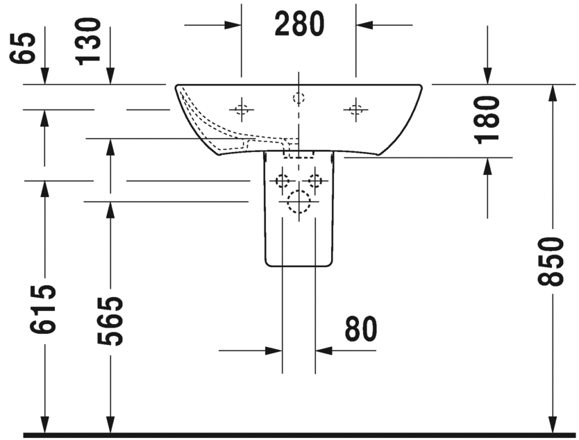 2335600030 Подвесная раковина настенная овальная Duravit ME BY STARCK - Вид №3