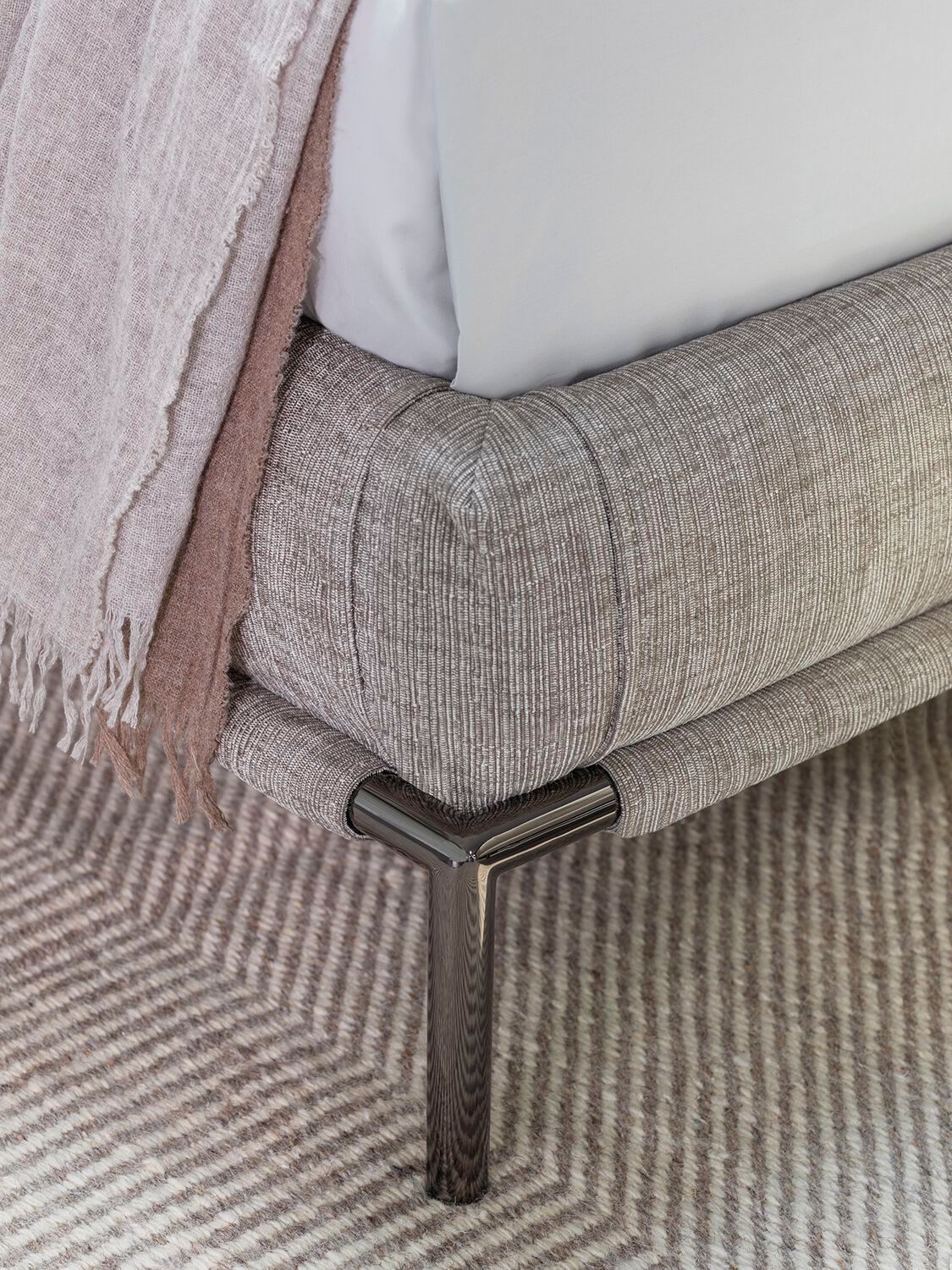 Съемная двуспальная мягкая кровать из ткани Flou ARCH-00088160 - Вид №3