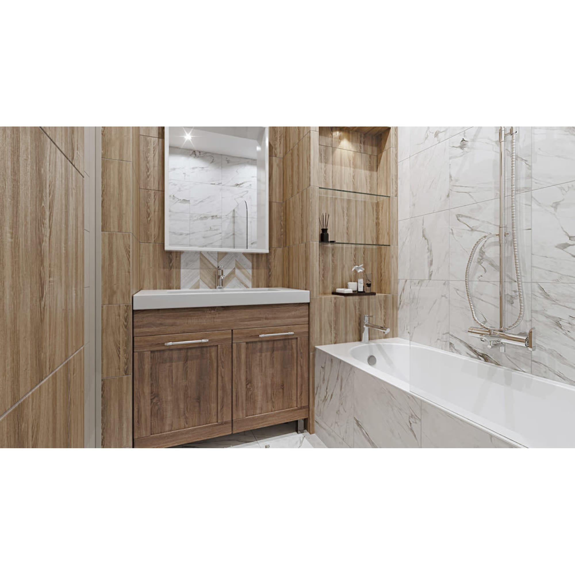 16362410 Зеркало без полки 60 см цвет белый Santreyd  - Вид №6