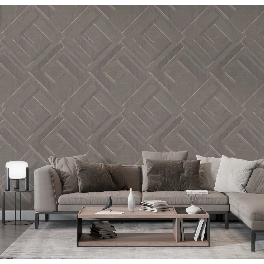 Флизелиновые обои WALLSECRET Decorium - элегантный коричневый для стильного интерьера 89366708 STLM-1361473 - Вид №4