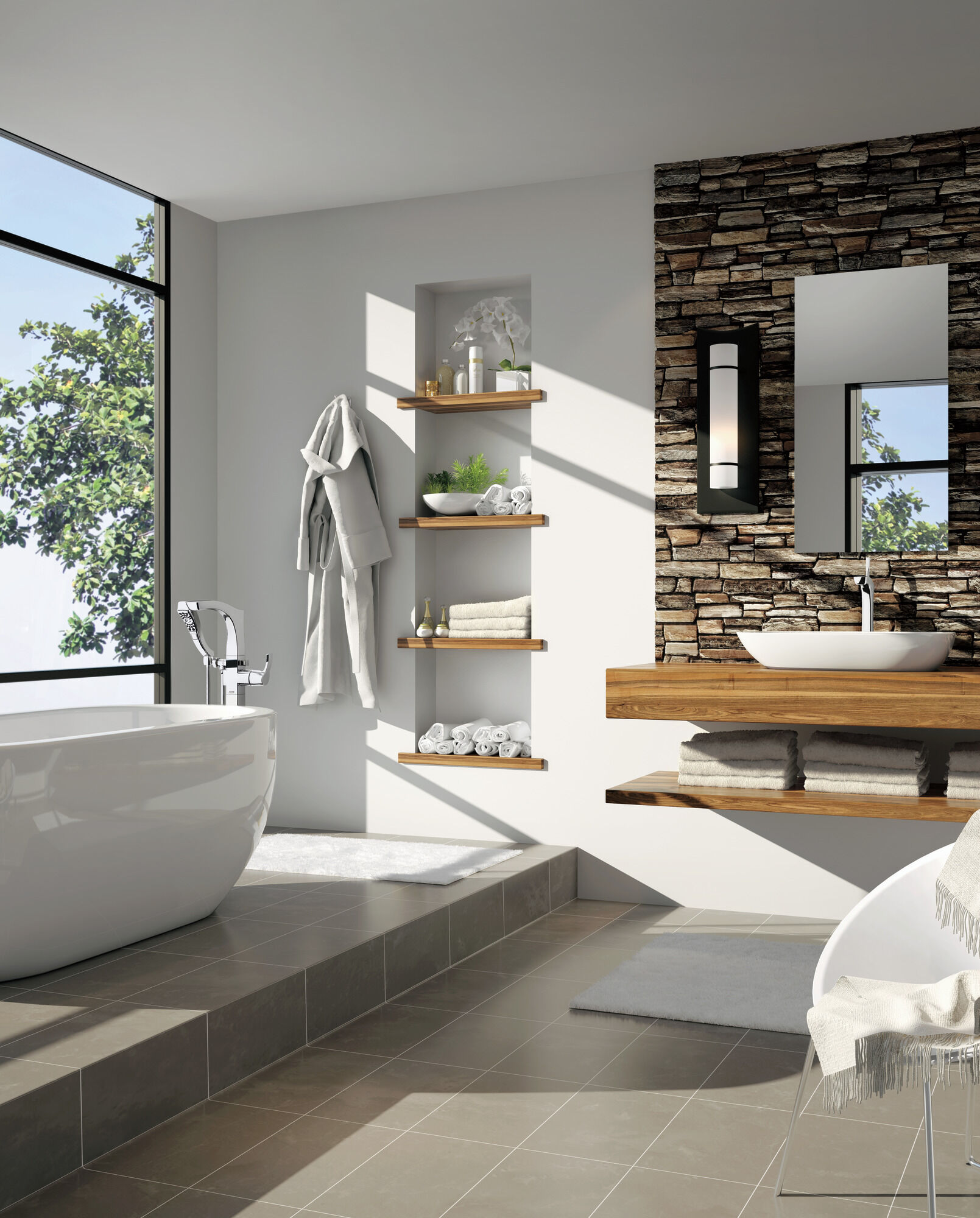 752LF-PN Смеситель для ванной комнаты с одной ручкой Delta Faucet Tesla Полированный никель - Вид №2