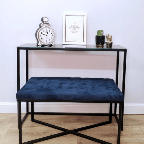 Консоль черная с белой мраморной столешницей FOR MISS  263966 Черный  - Вид №9