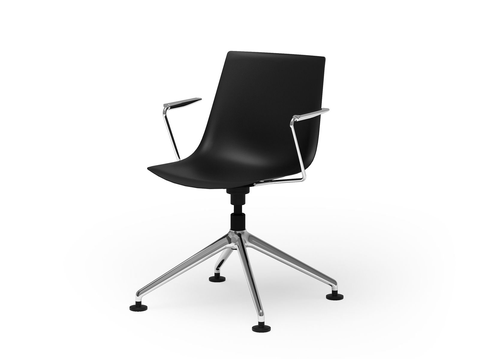 Пластиковый спиц поворотный стул с подлокотниками SCHNEEWEISS interior Blaq ARCH-00082386 - Вид №1