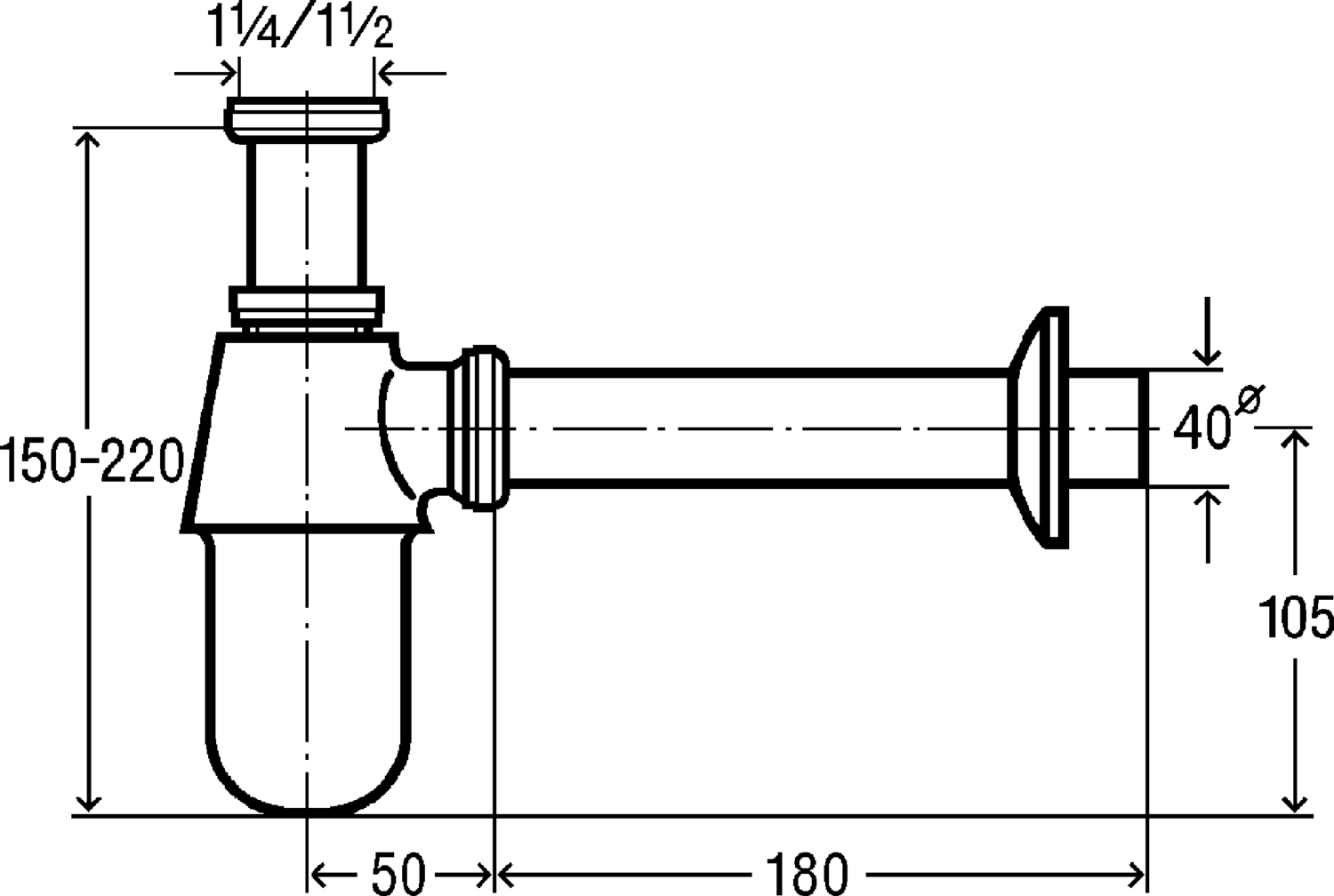 Канализационная арматура  Сифоны для умывальников и биде  Сифоны и выпуски для умывальников  Трапы VIEGA 125 844 Модель 5763 Santreyd  - Вид №2