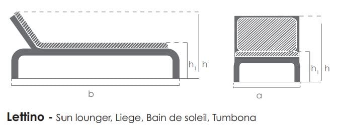 Садовая кровать с откидной спинкой из ткани BIZZOTTO Viper ARCH-00090795 - Вид №12