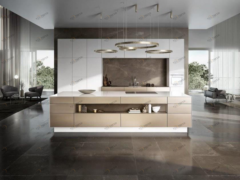 SieMatic Островная кухня с дверью из бронзового золотого металла sun-id-1512025
