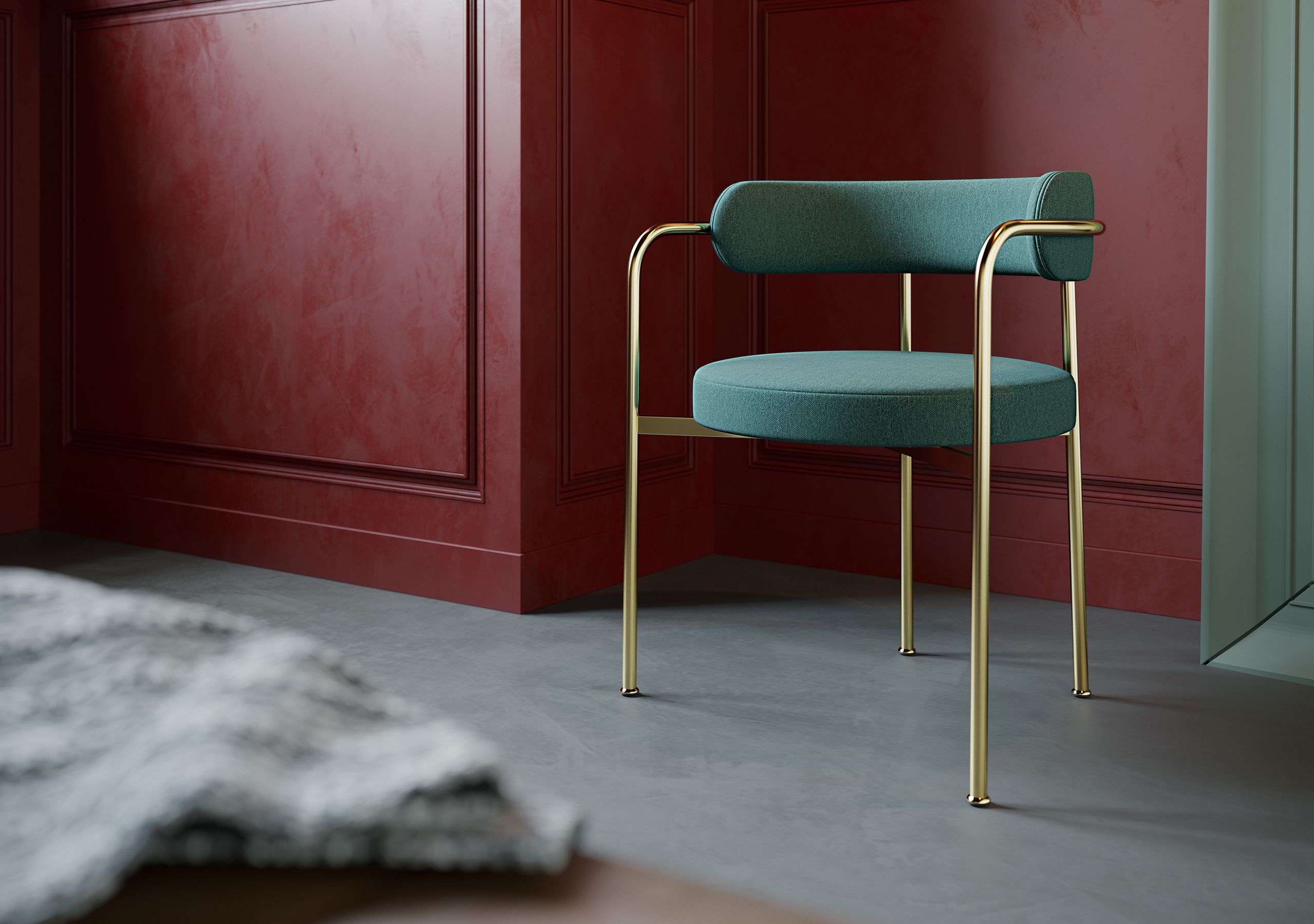 Мягкий тканевый стул с подлокотниками JOB’S Giotto ARCH-00038395 - Вид №2