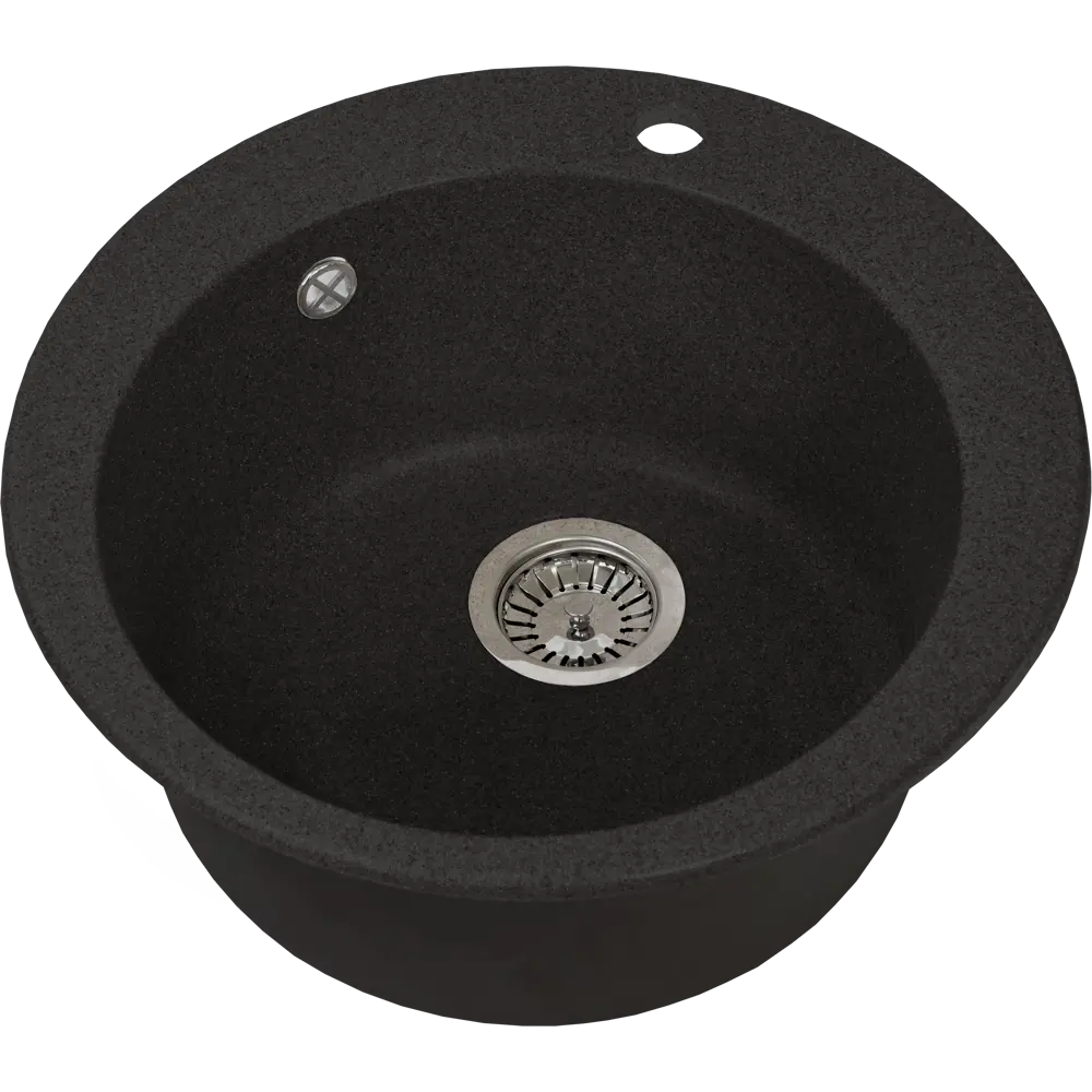 Мойка GRANSTONES D 51 см, глубина 19 см, мрамор, цвет чёрный 82701535 STLM-2112859 Santreyd 