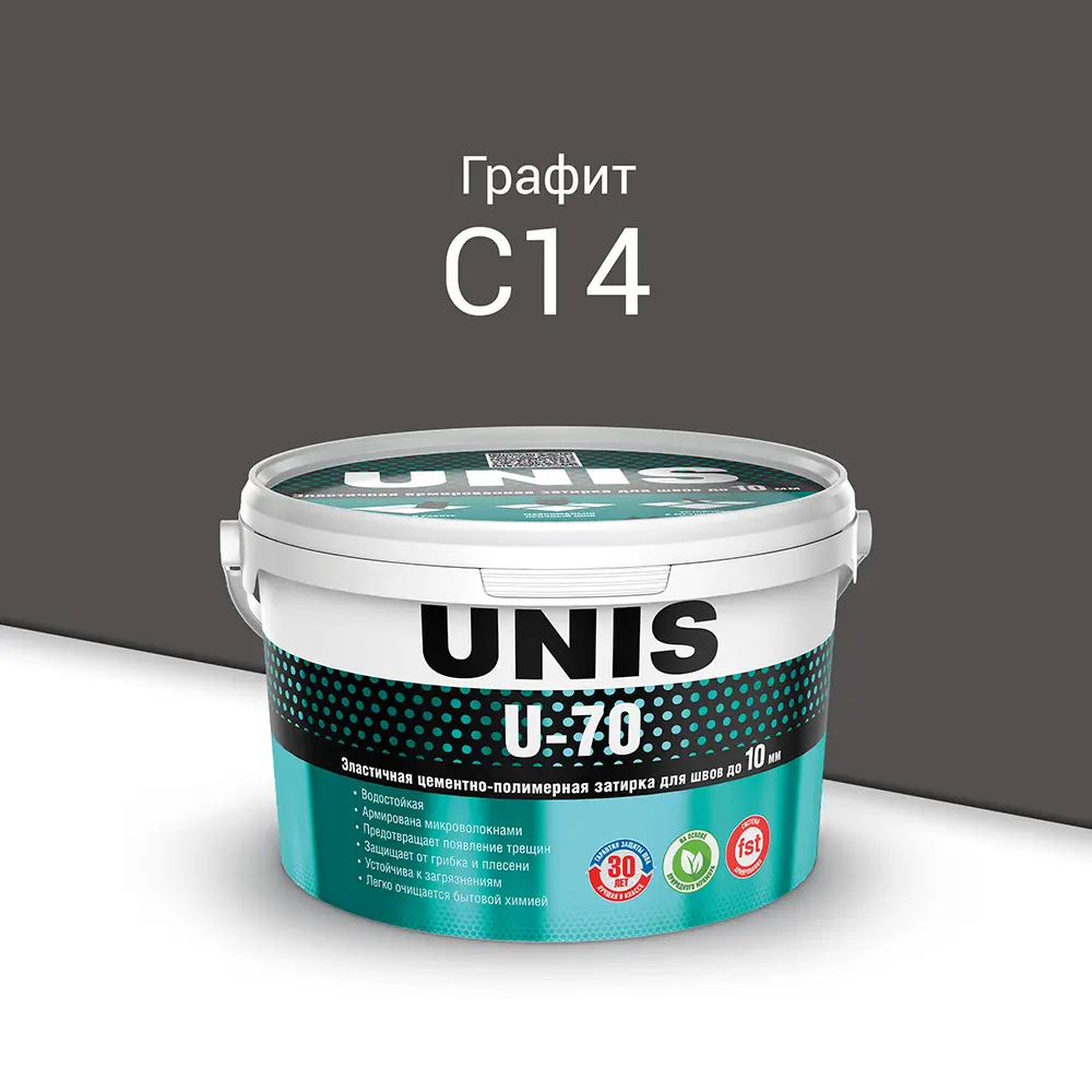 Затирка цементно-полимерная U-70 цвет графит 2 кг Unis STLM-2176209 - Вид №1