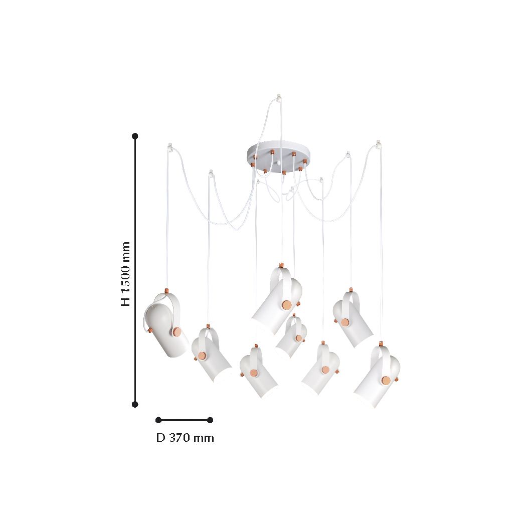Подвесная люстра Favourite Ampolla 2008-8P FAVOURITE ДИЗАЙНЕРСКИЕ, AMPOLLA 108662 Белый  - Вид №1