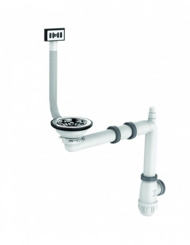 396500 000 00  Комплект Elipso для мойки 1 чаша Д. 90 мм, регулируемая, в комплект входит переливной комплект, двухкомпонентный Valentin Хром  - Вид №1