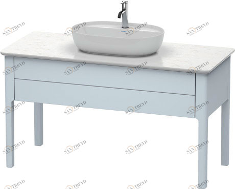 LU956109797 Тумбочка для консоли напольная Luv #LU9561 1338 x 570 мм Светло-голубой шелковисто-матовый лак Duravit