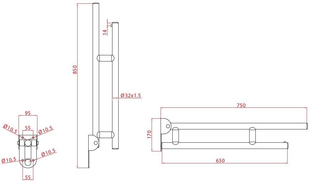 Goman Складная планка из хромированной нержавеющей стали Leonardo deluxe Lex-xb75/94 - Вид №1
