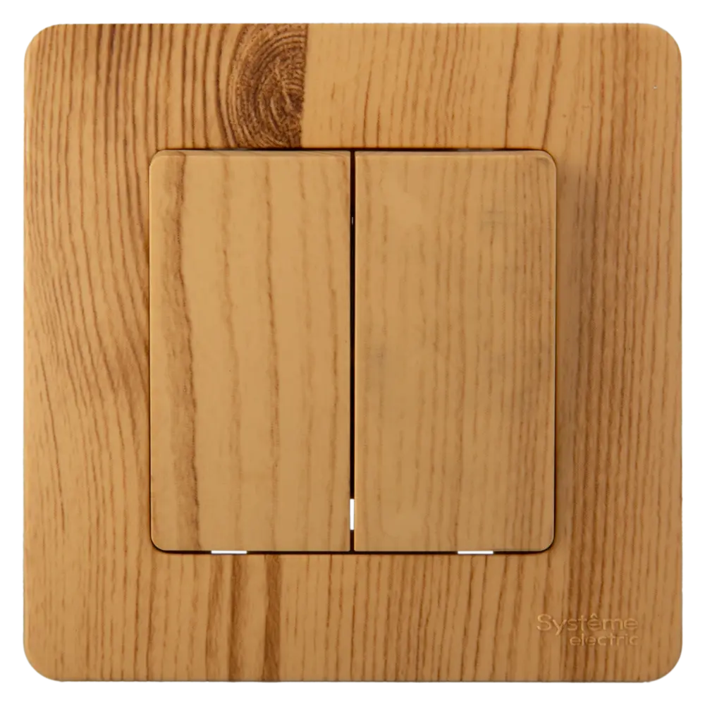 Выключатель SYSTEME ELECTRIC Blanca: две клавиши, цвет ясень 84502370 STLM-0050692 - Вид №1