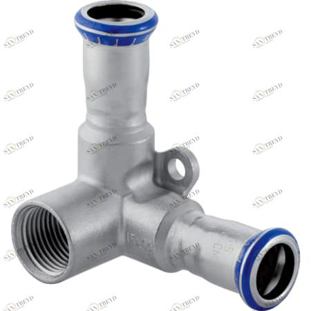 GEBERIT 33503 Водорозетка проходная Geberit Mapress из нержавеющей стали 90°, с монтажной пластиной 