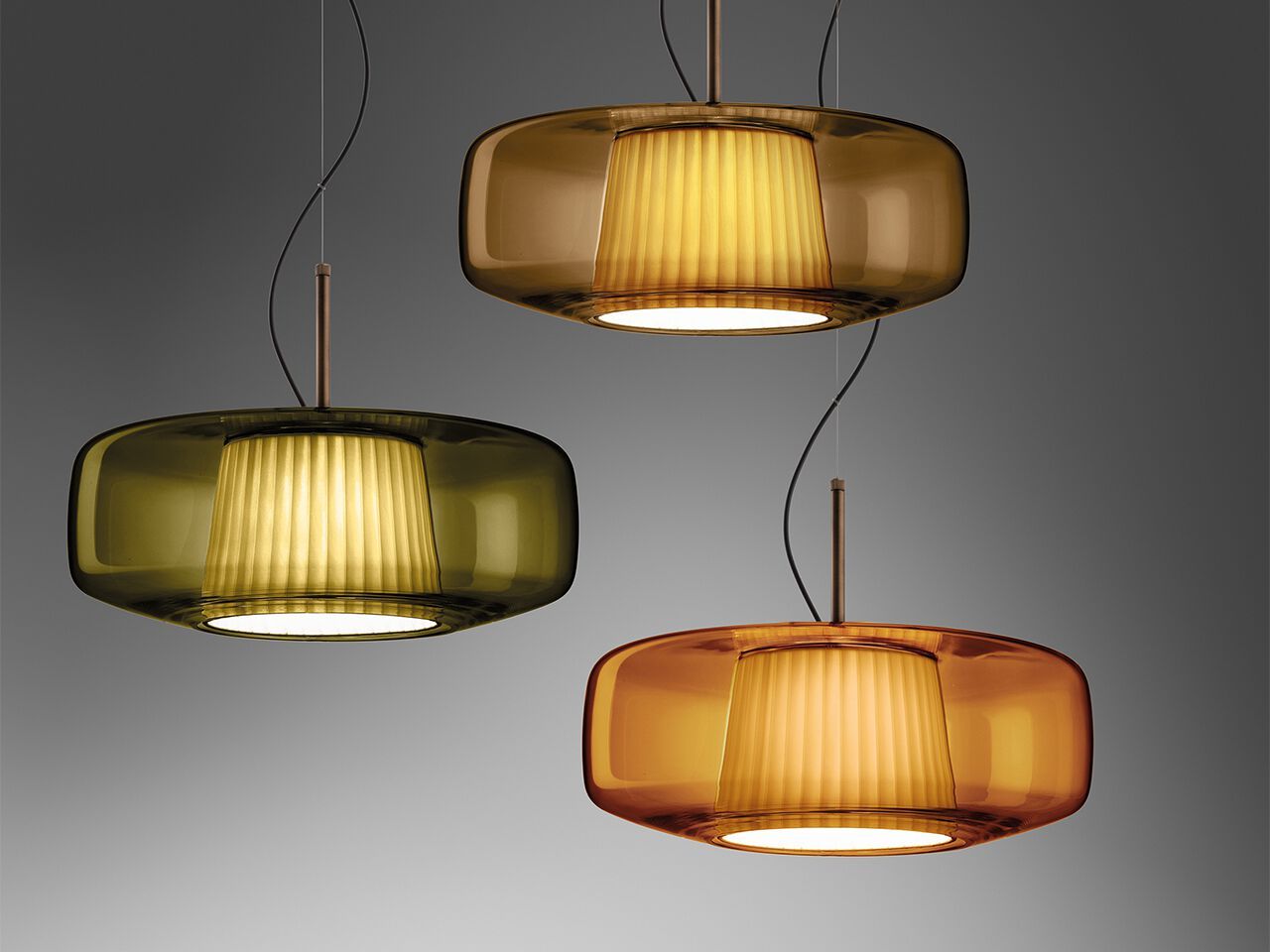 Выдувное стекло светодиодный подвесной светильник Vetreria Vistosi плиссе ARCH-00065405 - Вид №2