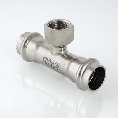 VTi.932.I.350435 Фитинг из нержавеющей стали – пресс-тройник с внутренней резьбой Valtec 35 мм х 1/2"  - Вид №1
