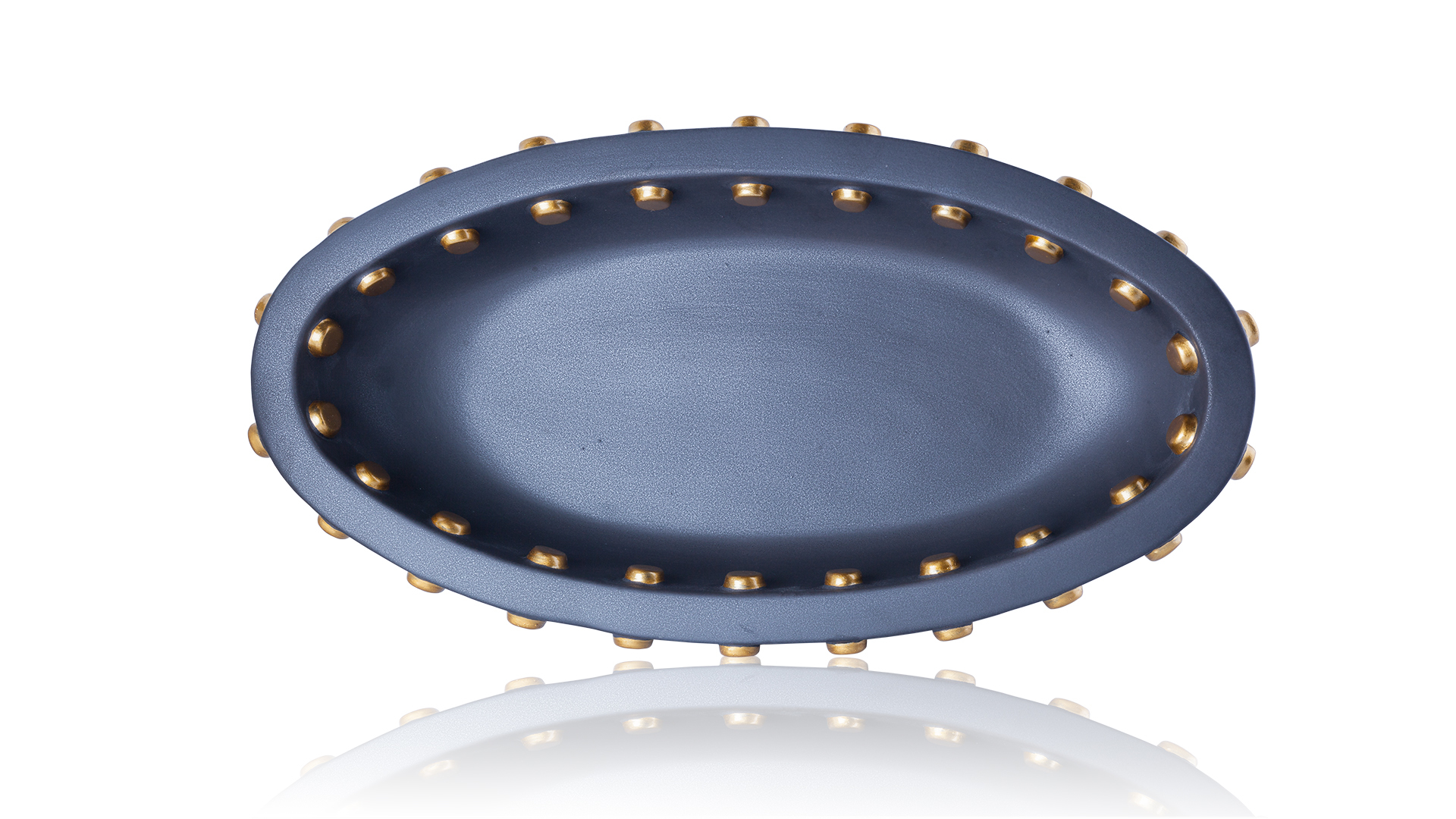 10614117 L’Objet Чаша овальная 46х23х10см "Тео" (черная с позолотой) Керамика  - Вид №2