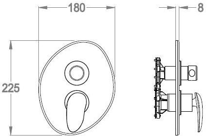 Fir Italia Смеситель для душа, однорычажный, с переключателем Synergy open 93 9350178 - Вид №1