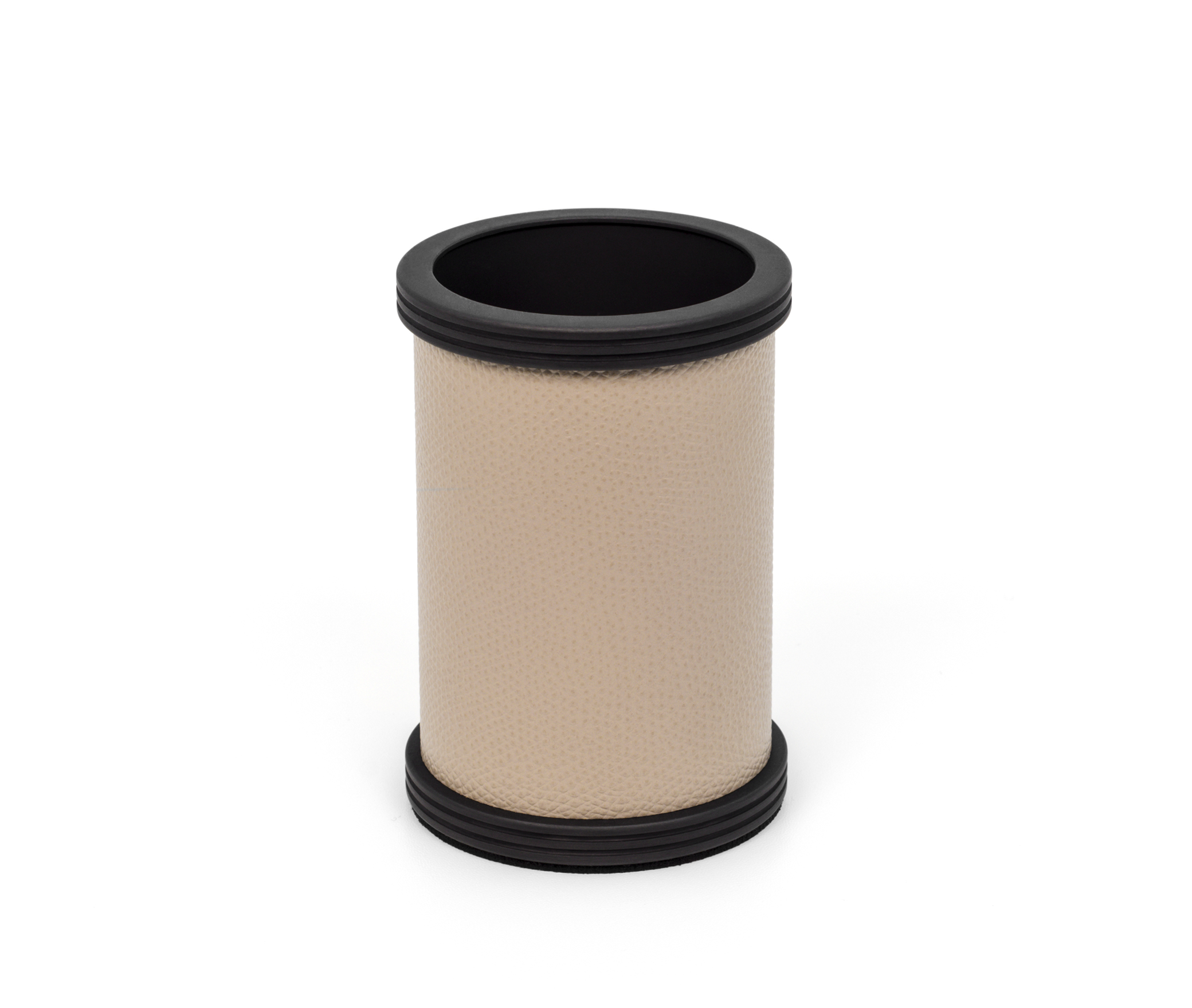 Держатель для зубных щеток Carol - Ø 6,5XH10 см / металл-хром / зернистая кожа_черный Pinetti 00.1611.029.001 - Вид №2