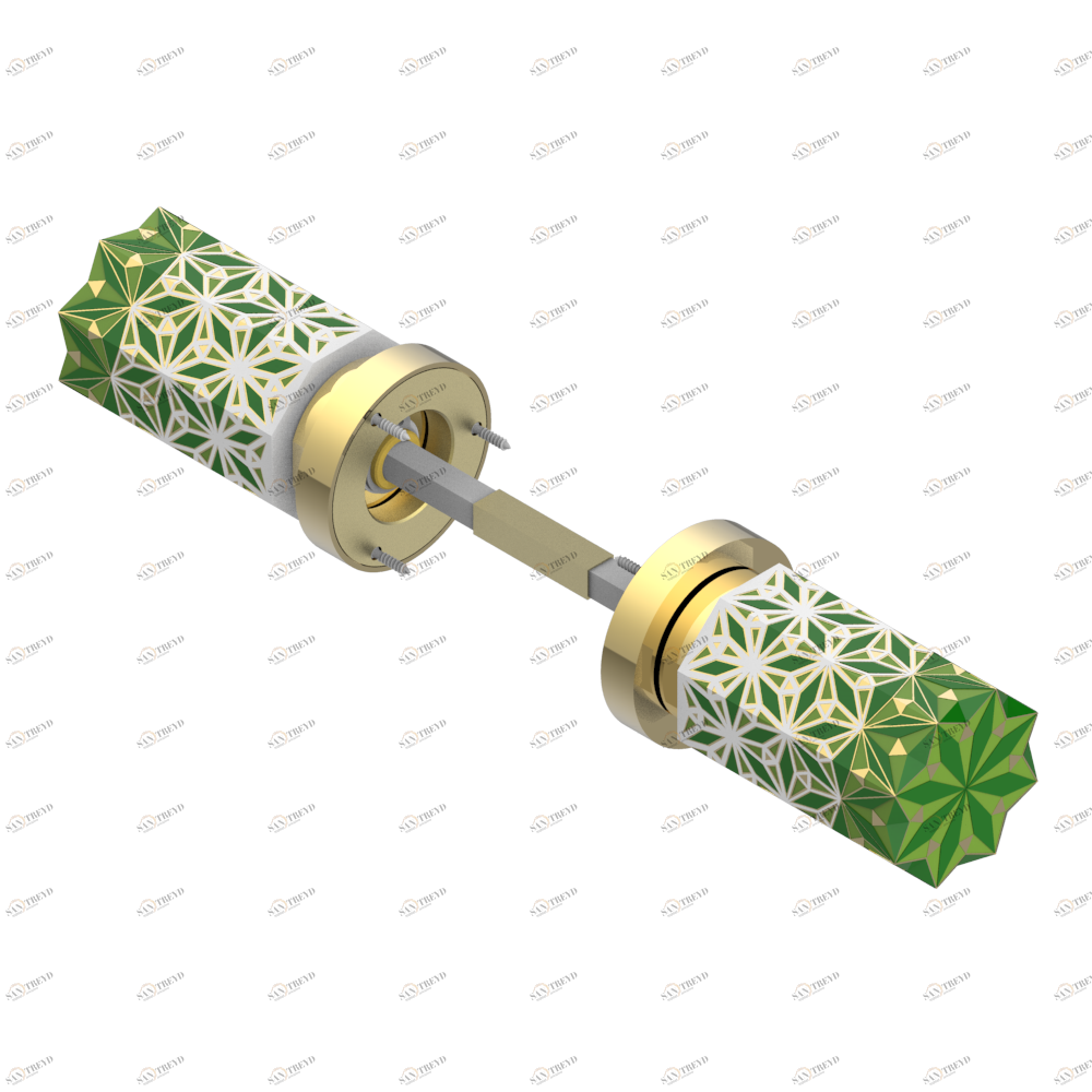 U2R-638 Ручка дверная двухсторонняя - 7 мм стержень Thg-paris Nihal porcelaine verte Золото U2R-638 CAT.F