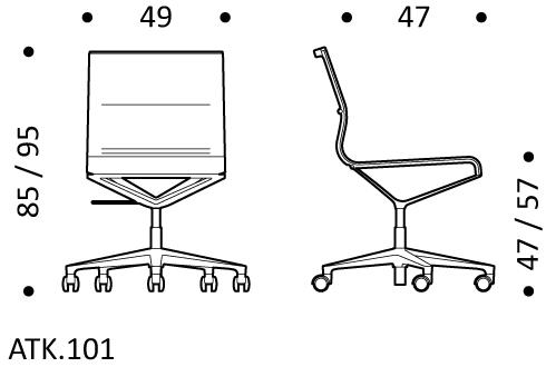 ICF Поворотный офисный стул с сеткой на 5 спиц и подлокотниками Stick chair sun-id-1490662 - Вид №8