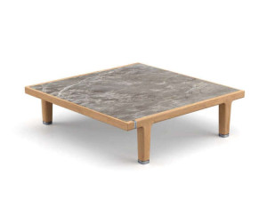 Квадратный журнальный столик для сада с столешницей из натурального камня