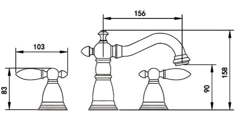 Смеситель для раковины с 3 отверстиями Fontana Showers синий Синий ARCH-00005693 - Вид №6