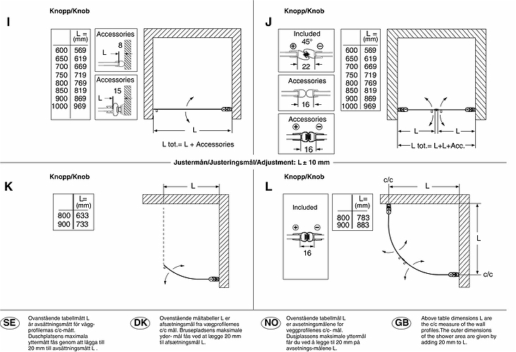 59900080 IFO Space прямая дверь SPVK, белые лакированные профили, прозрачное стекло с профилем ручки, SPVK 900 - Вид №6