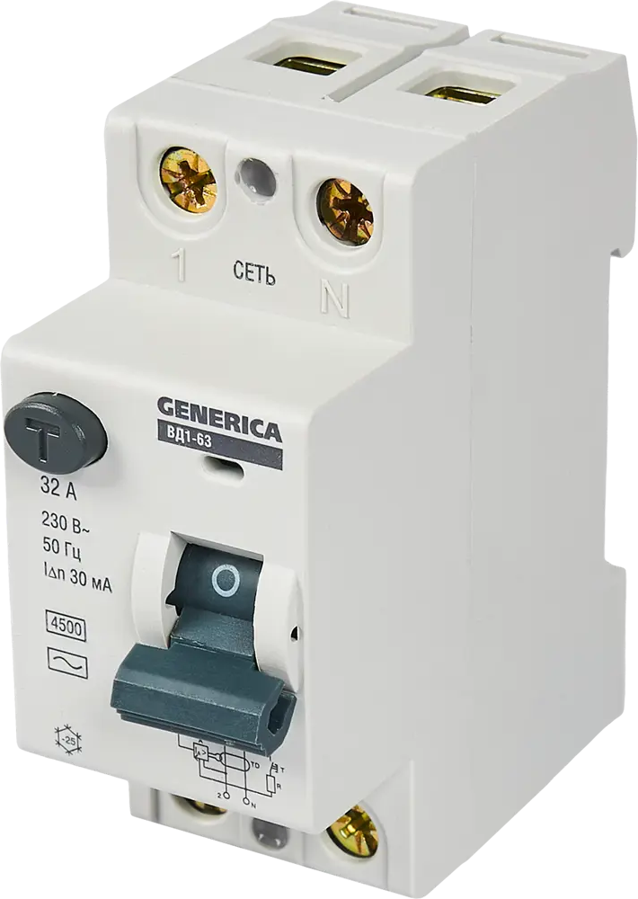 УЗО Generica ВД1-63 2P 32А - защита от токов утечки 84798342