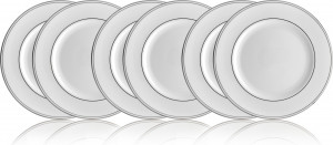 10667302 Lenox Набор из 6 тарелок закусочных Lenox "Федеральный,платиновый кант" 20,5см Фарфор костяной