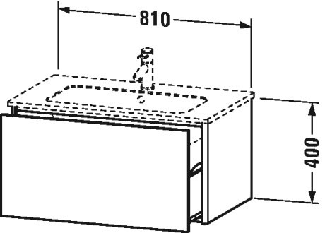 XS407204949 Тумбочка подвесная XSquare #XS4072 810 x 478 мм Графит матовый, декор Duravit - Вид №1