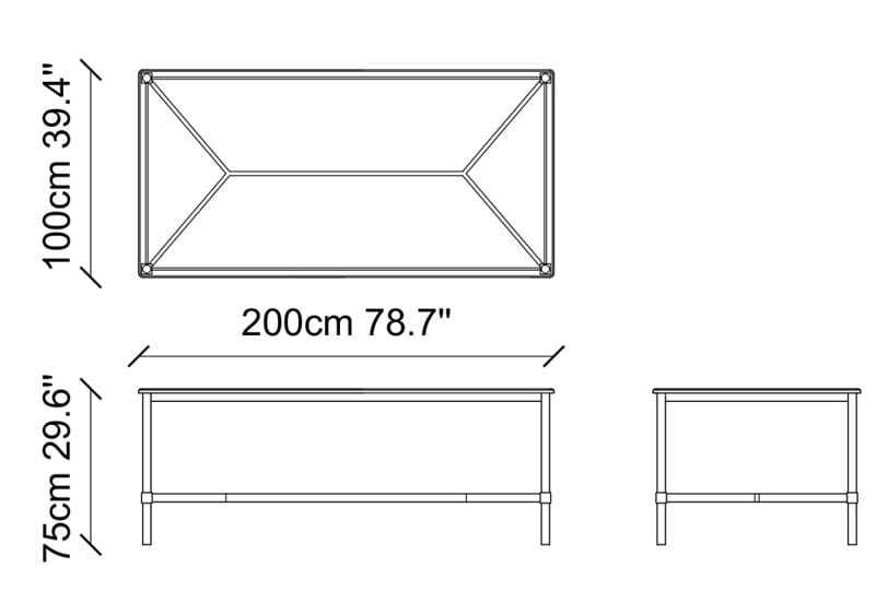 Прямоугольный садовый стол с керамической столешницей NDESIGN Ezora ARCH-00111352 - Вид №2