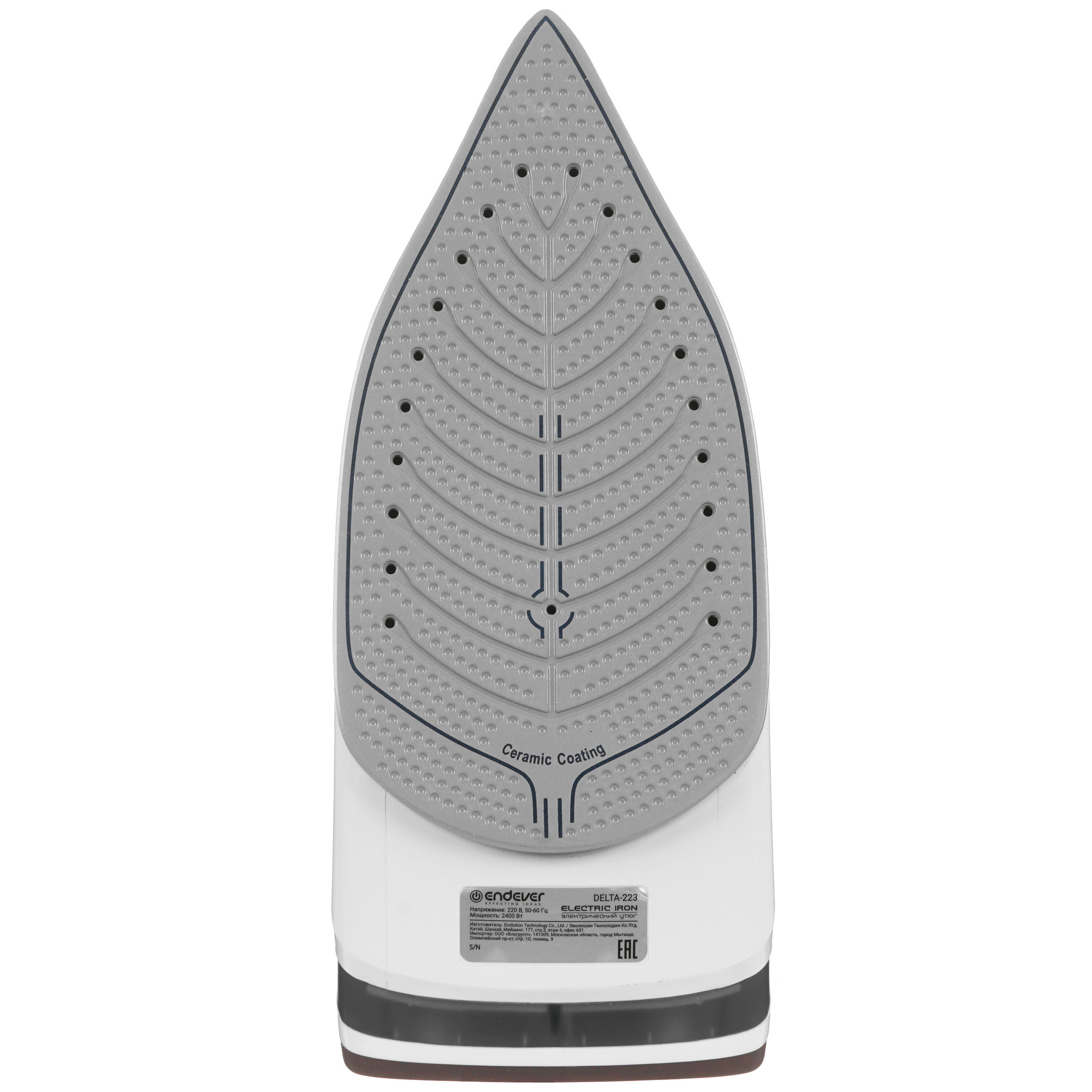 9912317 Утюг Endever Delta-223 белый STDN-0084772 - Вид №3