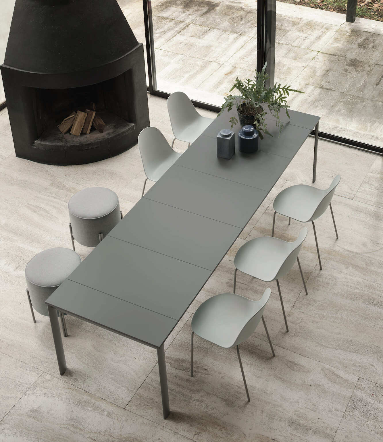 Стальная выдвижная консоль с меламиновой столешницей Bontempi Casa ETICO PLUS ARCH-00029604 - Вид №3