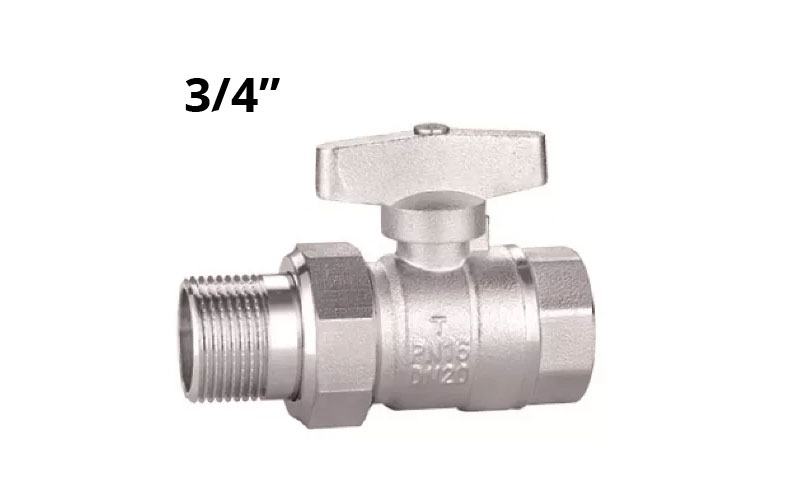 21020 Кран шаровой с американкой в/н 3/4" бабочка, латунь LAB.Space 