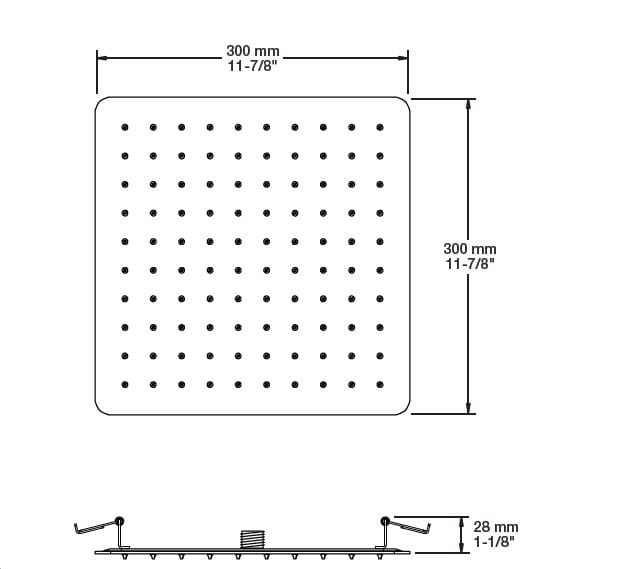 Квадратная встраиваемая душевая головка из нержавеющей стали BARIL TET-1214-91 ARCH-00057184 - Вид №2