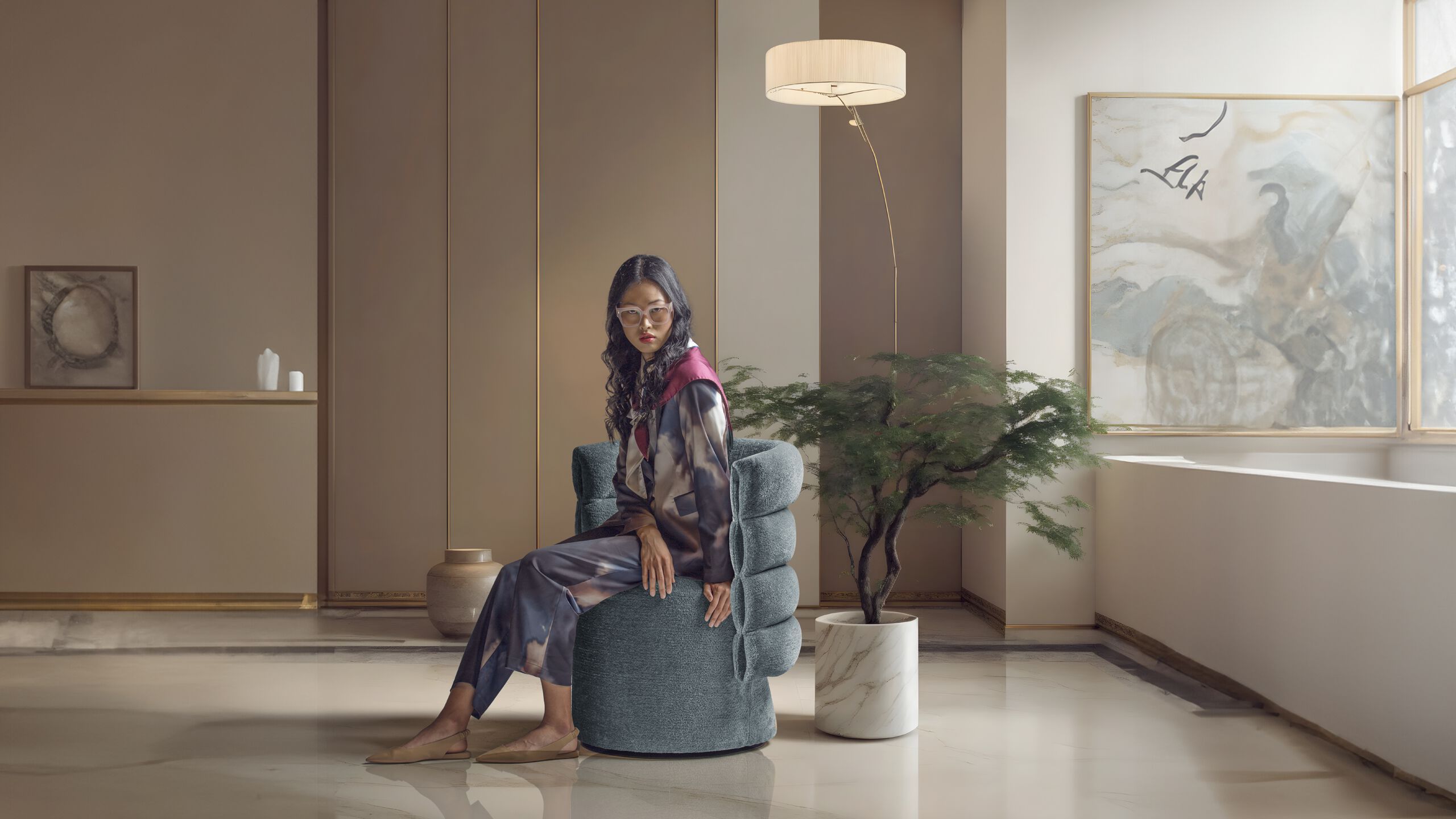 Ткань поворотный стул Calia Italia Superior ARCH-00023151 - Вид №6