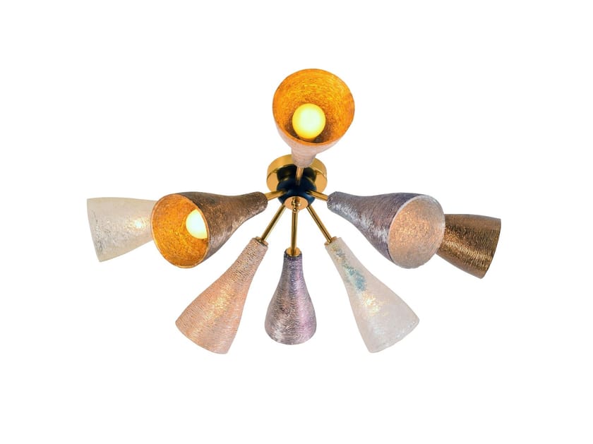 Светодиодный потолочный светильник из металла и стекла Lampex Italiana Glass ARCH-00107193