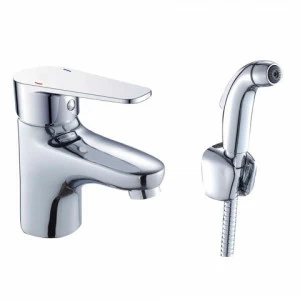 Orange Flipo M23-022cr однорычажный смеситель для раковины с гигиеническим душем Белый