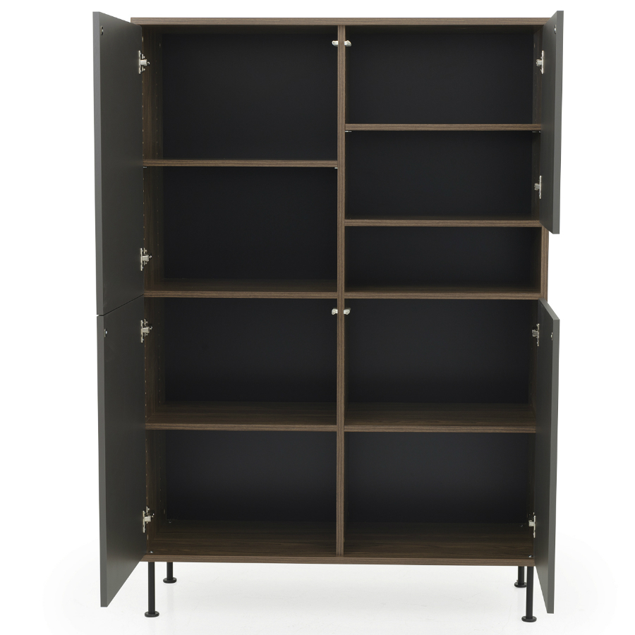 Шкаф Tenzo Daxx, 161х110х43 см, меламин/металл, серо-коричневый 7171334 - Вид №1