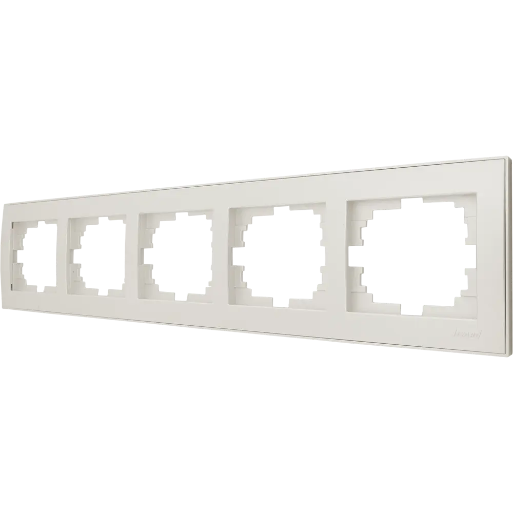 Рамка для розеток и выключателей Lezard Rain 5 постов, цвет жемчужно-белый матовый STLM-2082580 - Вид №1